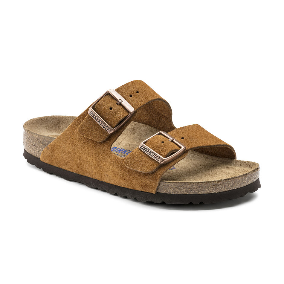 Birkenstock Ciabatta Arizona Soft Suede Leather 1009527 Mink