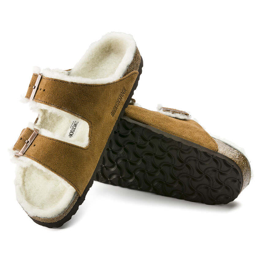 Birkenstock Ciabatta Arizona Shearling Suede Leather 1001135 Mink