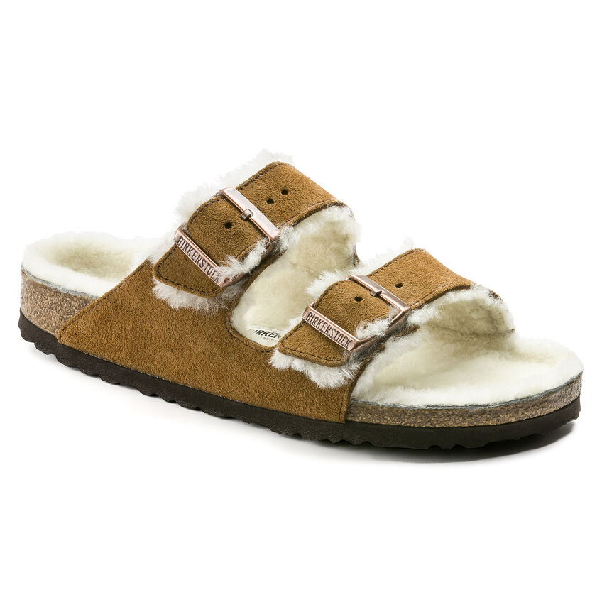 Birkenstock Ciabatta Arizona Shearling Suede Leather 1001135 Mink