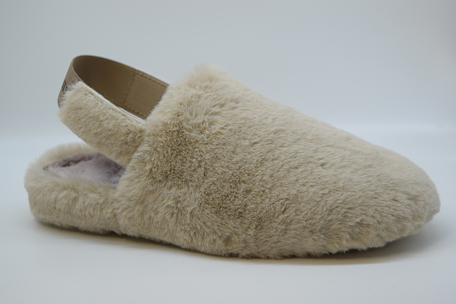 Grunland Pantofola Fluffy Con Cinturino Beige