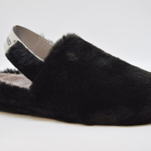 Grunland Pantofola Fluffy Con Cinturino Nero