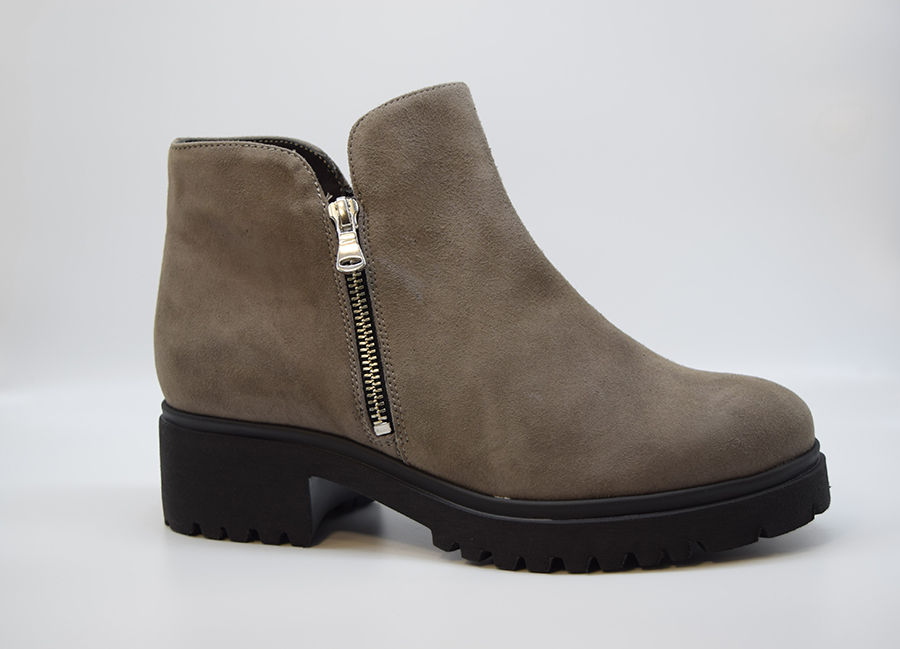 Tomasi Stivaletto Con Due Cerniere Camoscio Liquirizia Diva