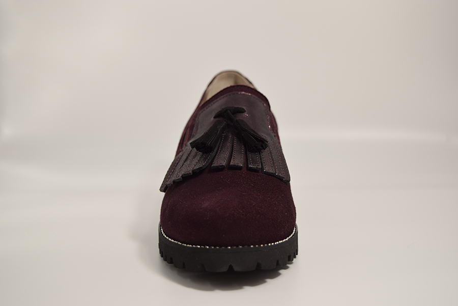 Tomasi Scarpa Slip On Con Frangia E Nappine  Calzata 9 C Prugna