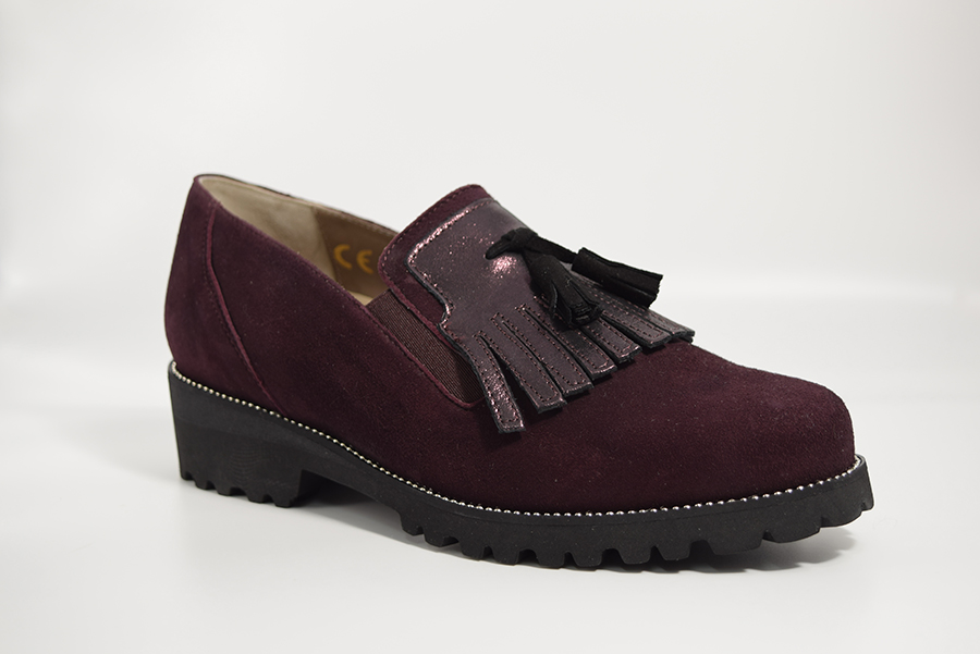 Tomasi Scarpa Slip On Con Frangia E Nappine  Calzata 9 C Prugna