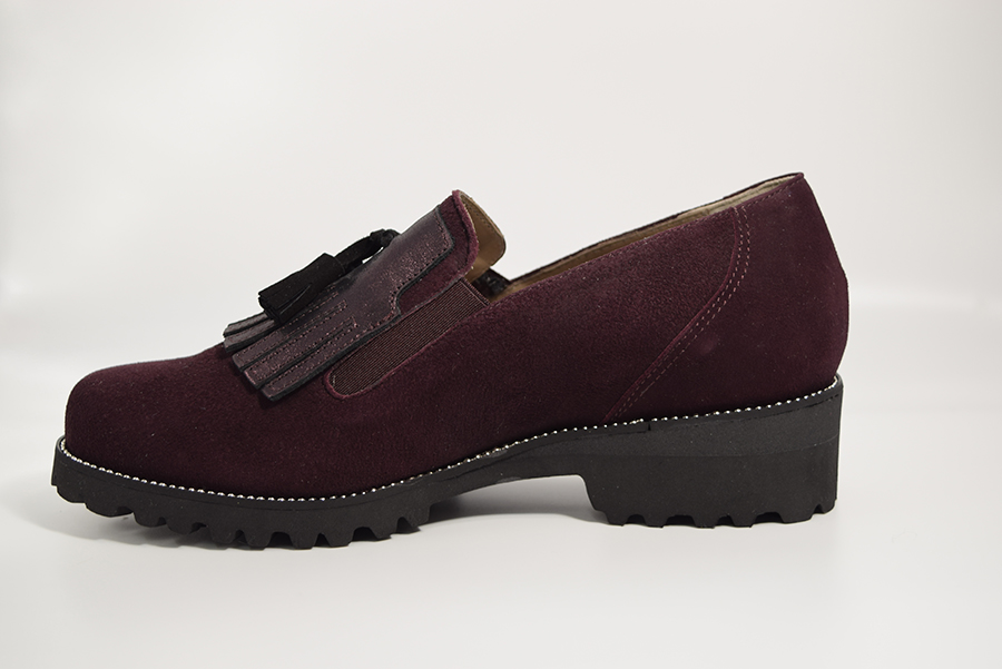 Tomasi Scarpa Slip On Con Frangia E Nappine  Calzata 9 C Prugna