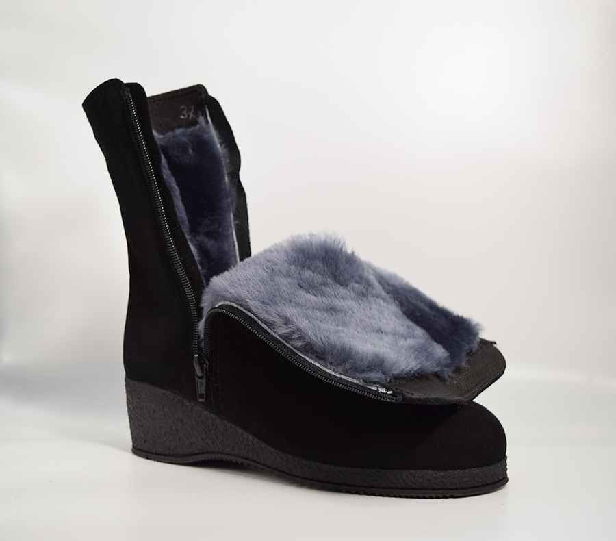 L'artigiana Stivaletto 2 Cerniere Montone 7194 Cashmere Nero