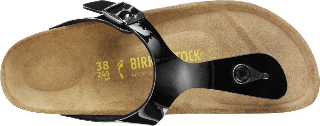 Birkenstock Ciabatta Infradito Gizeh Birko Flor Patent 043661 Black