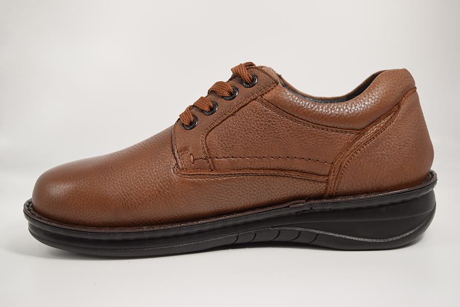 Comfort Scarpa Uomo Forma Ideal Tomaia Liscia P-3701 Pelle Cognac