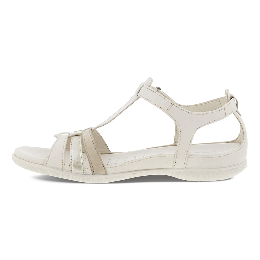 Ecco Flash T-strap Sand. Schiava 240873 60729 Limestone/pure White