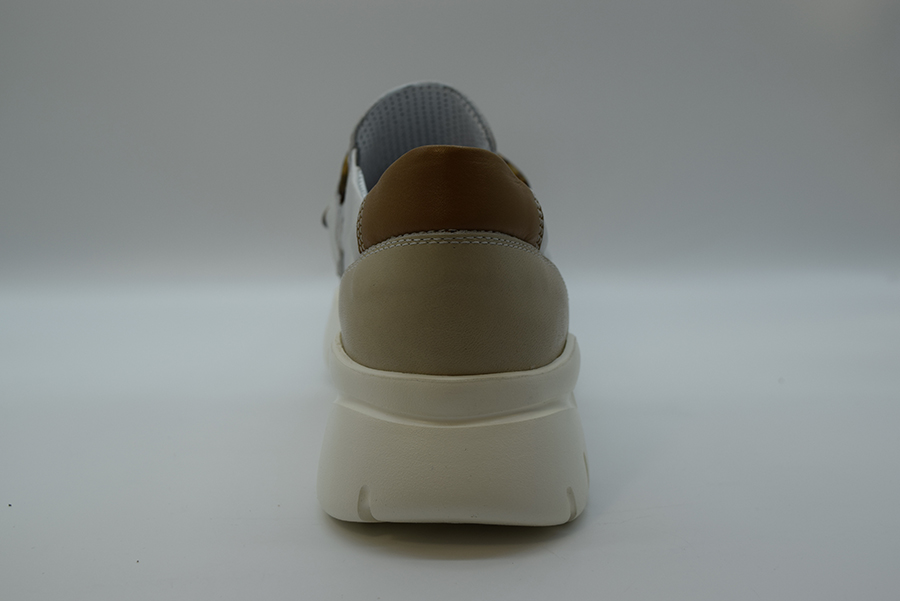 A.giantin Sneakers  Slip On Con Accessorio Osso 7703 Savana Greige Bianco Camel