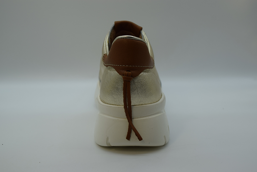 A.giantin Sneakers Stringata In Pelle Sfoderata 7705 Savana Platino Savana Cuoio