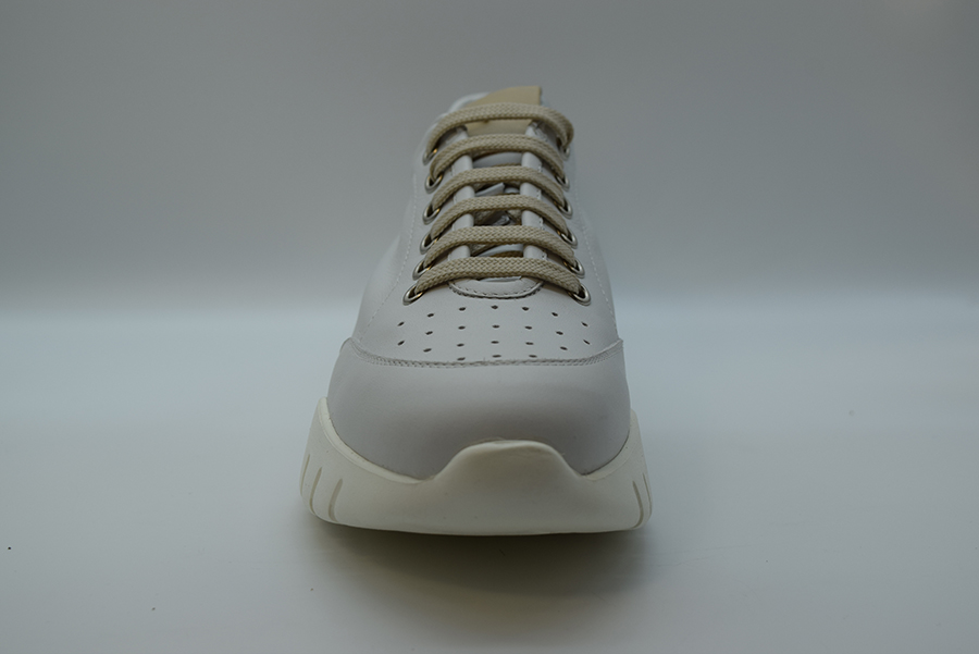 A.giantin Sneakers Stringata In Pelle Sfoderata 7705 Savana Bianco Savana Platino