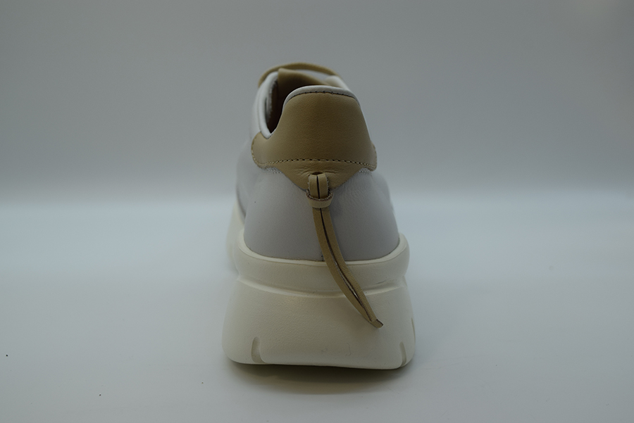 A.giantin Sneakers Stringata In Pelle Sfoderata 7705 Savana Bianco Savana Platino