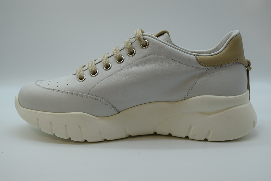 A.giantin Sneakers Stringata In Pelle Sfoderata 7705 Savana Bianco Savana Platino