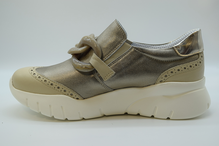 A.giantin Sneakers  Slip On Coda Di Rondine E Accessorio  Os 7713 Savana Greige Saffiano Alba