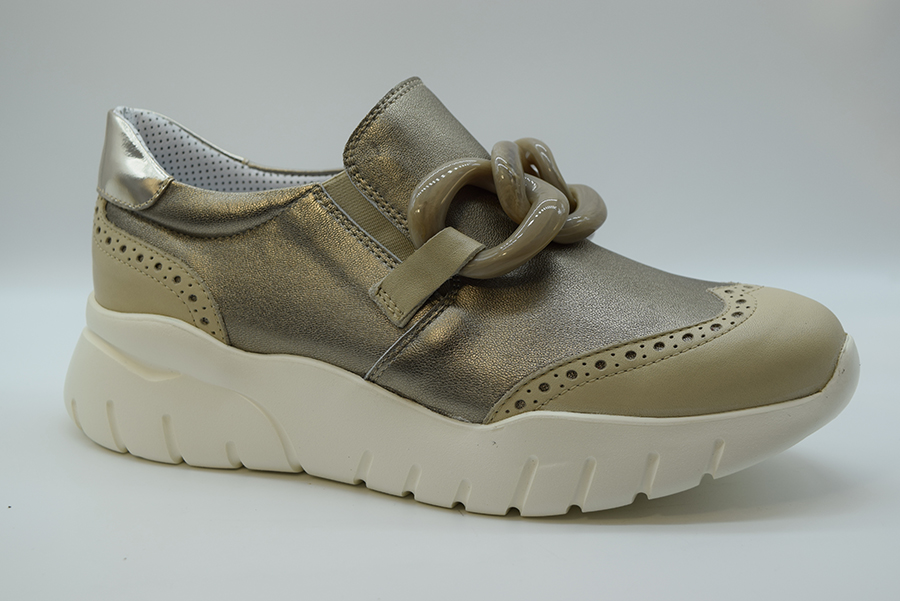 A.giantin Sneakers  Slip On Coda Di Rondine E Accessorio  Os 7713 Savana Greige Saffiano Alba