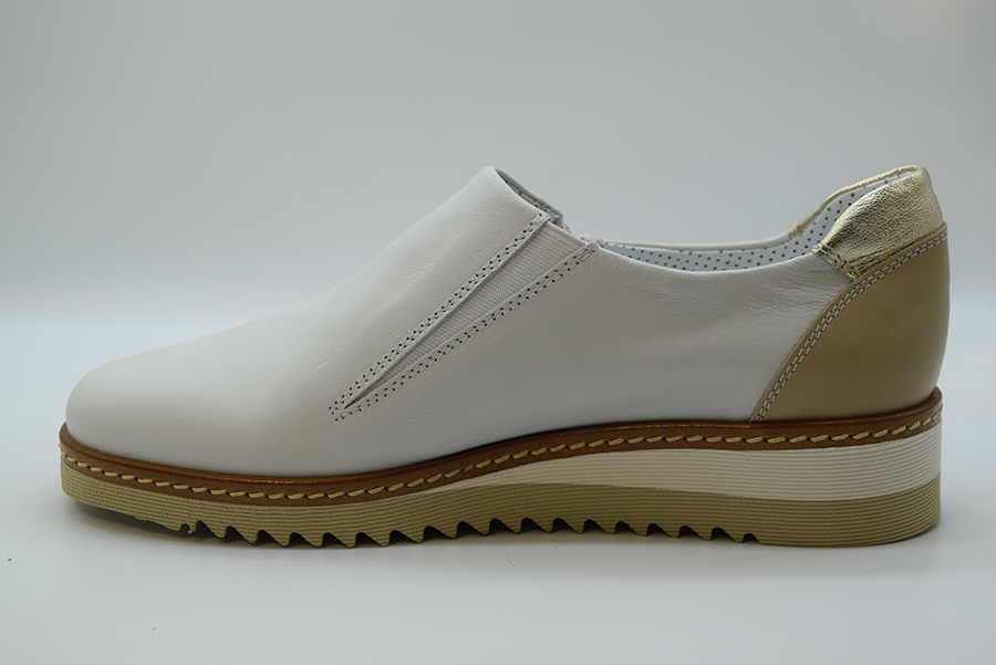 A.giantin Sneakers Slip On Con Cerniera 7747 Savana Bianco Beige