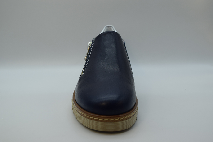 A.giantin Sneakers Slip On Con Cerniera 7747 Savana Blu Saffiano Blu