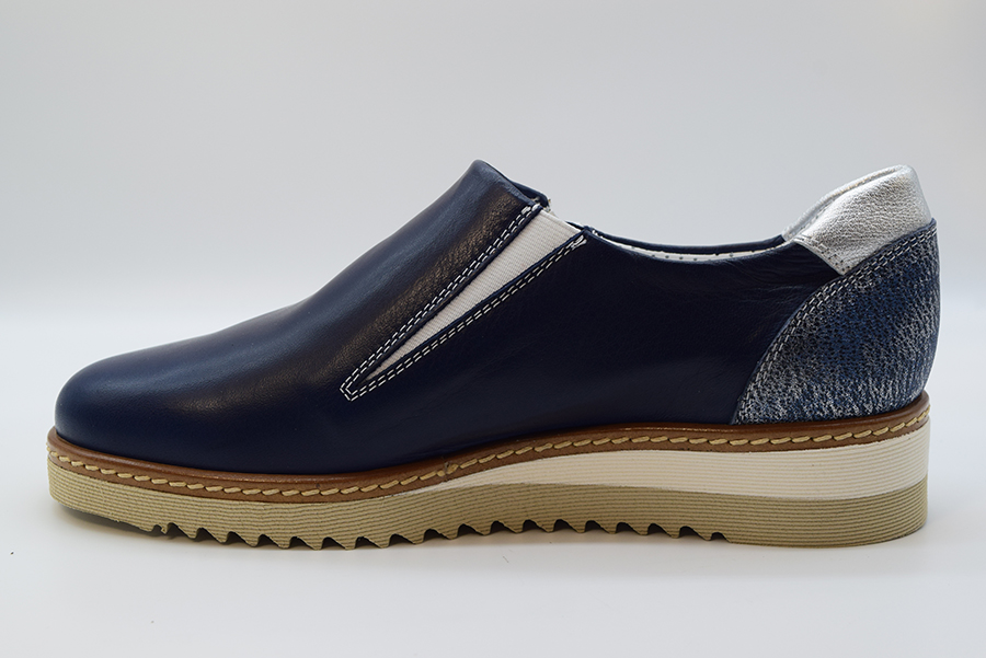 A.giantin Sneakers Slip On Con Cerniera 7747 Savana Blu Saffiano Blu