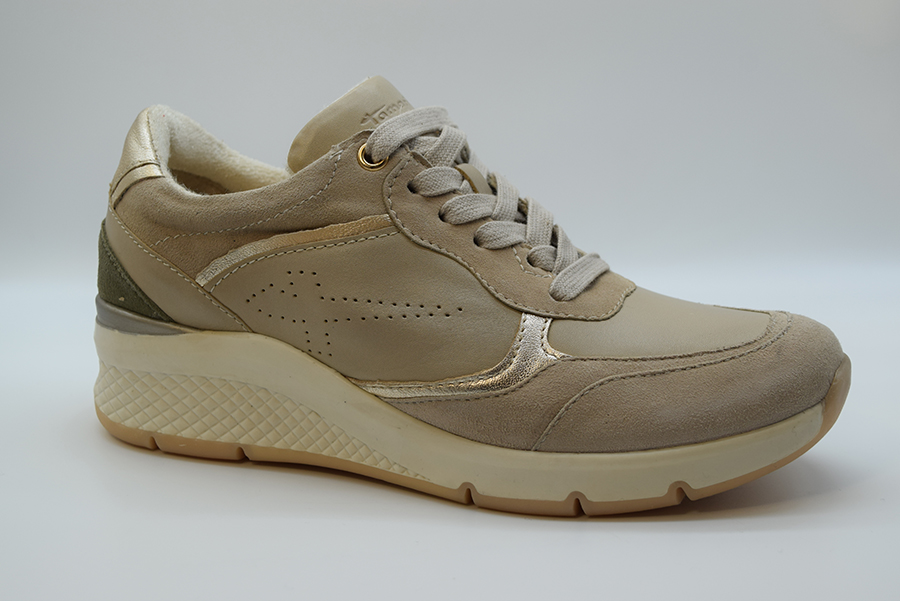Tamaris Stringata Comfort Semplice Zeppa 30 83713-20 491 Beige Comb