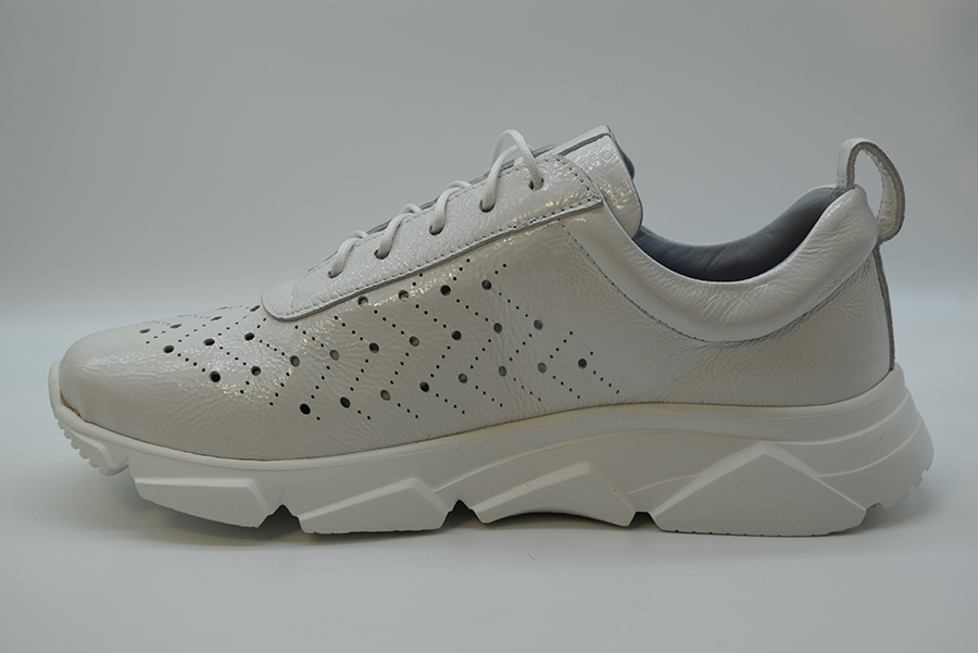 Marro Sneakers 6 Buchi Laserata Sfoderata CETARA Finish Bianco