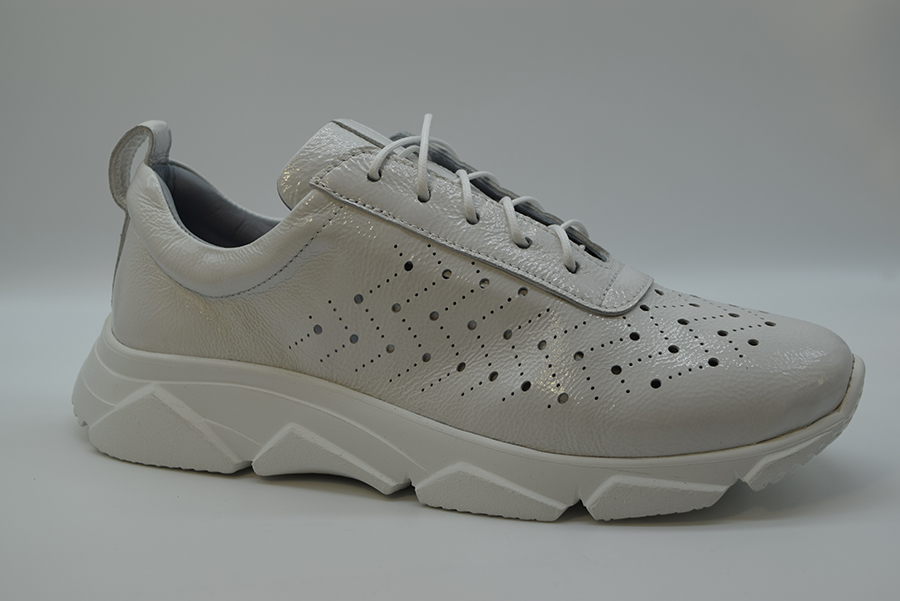 Marro Sneakers 6 Buchi Laserata Sfoderata CETARA Finish Bianco