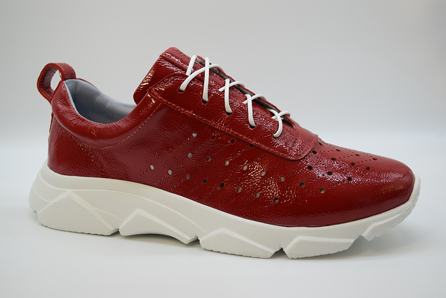 Marro Sneakers 6 Buchi Laserata Sfoderata CETARA Finish Rosso