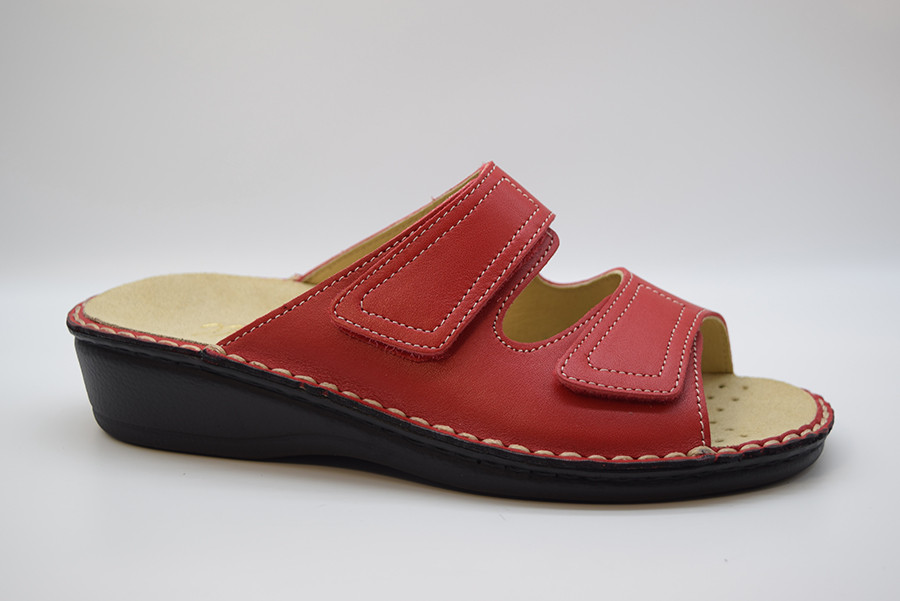 Cinzia Soft Ciabatta Estraibile Con Due Velcri In Pelle IM2412 DN Rosso