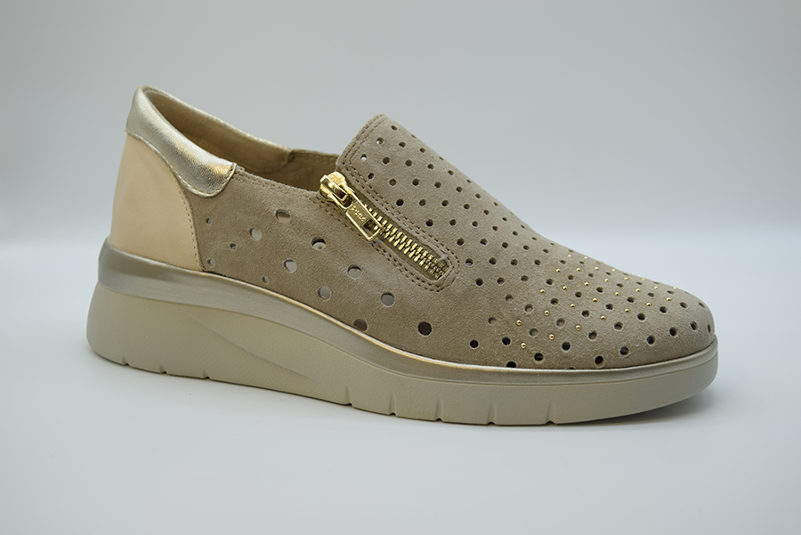 Melluso Sneaker Slip On Forata Con Cerniera K55343 Suede Corda