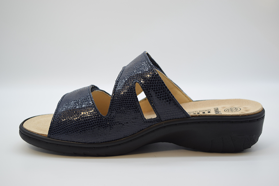 Mephisto Ciabatta Mobils Doppio Velcro Zeppa 30 GEVA Opale 26245 Navy