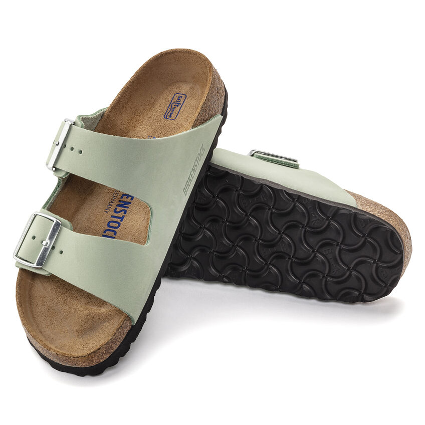 Birkenstock Ciabatta Arizona Sfb Nubuck Leather 1024213 Matcha