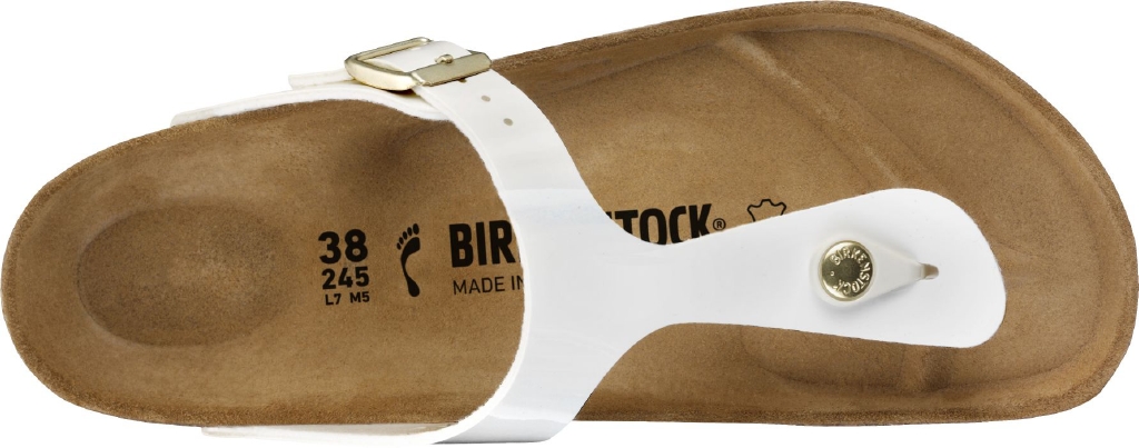 Birkenstock Ciabatta Infradito Gizeh Birko Flor Patent 1005299 White