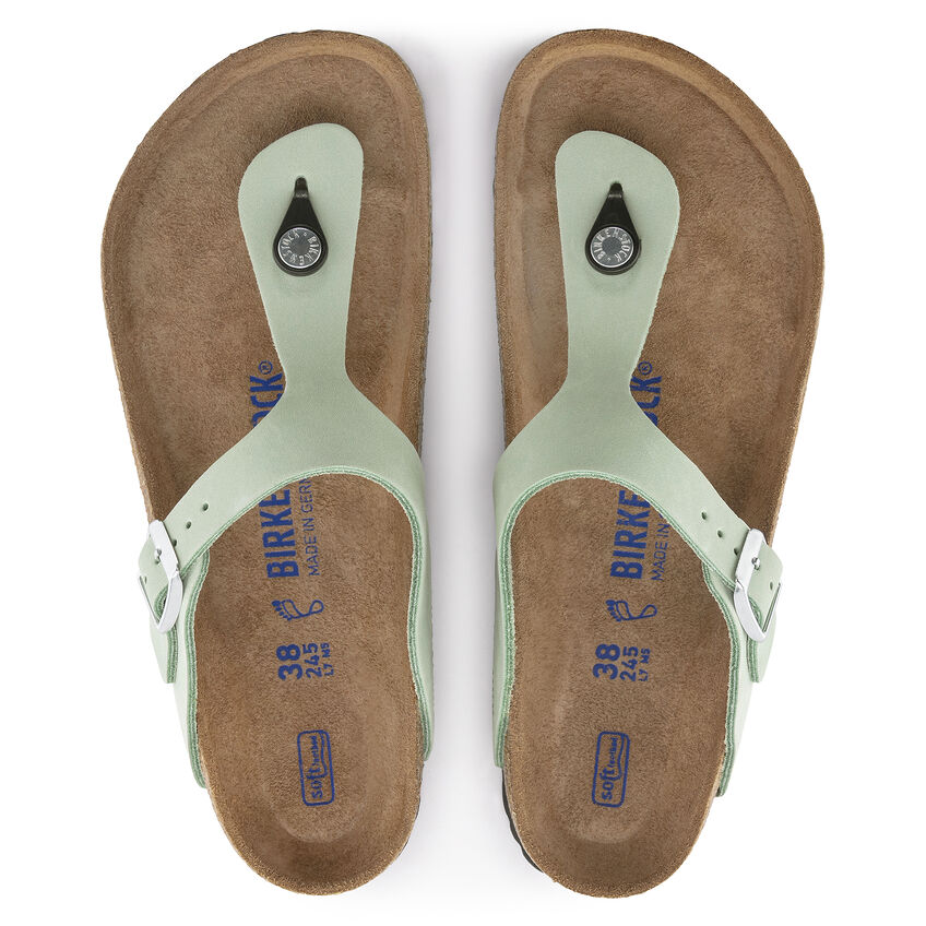 Birkenstock Ciabatta Infradito Gizeh Sfb Nubuck Leather 1023973 Matcha