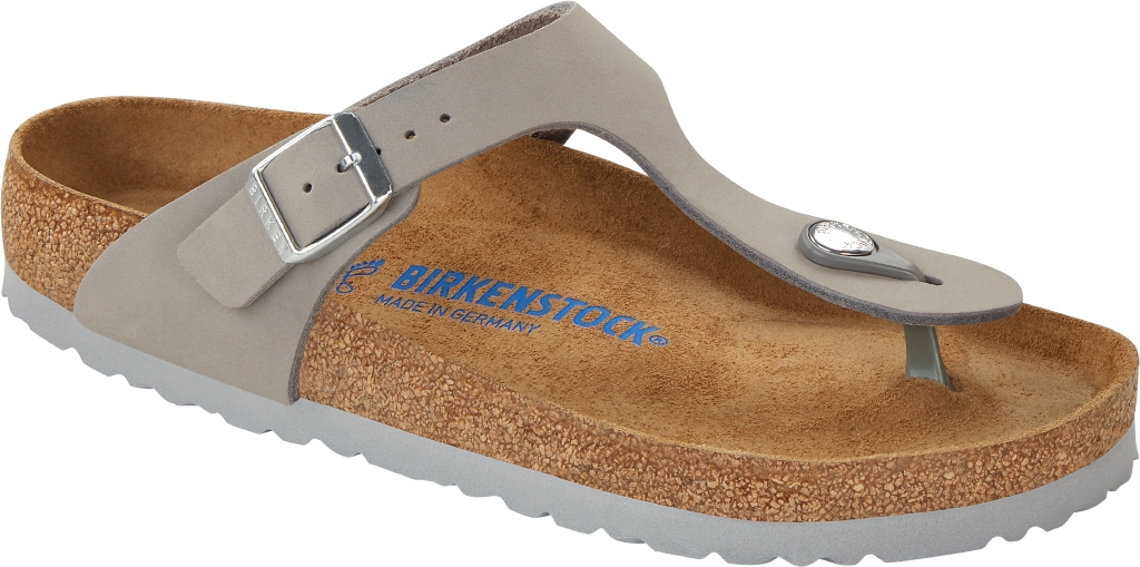 Birkenstock Ciabatta Infradito Gizeh Sfb Nubuck Leather 1024127 Dove Grey