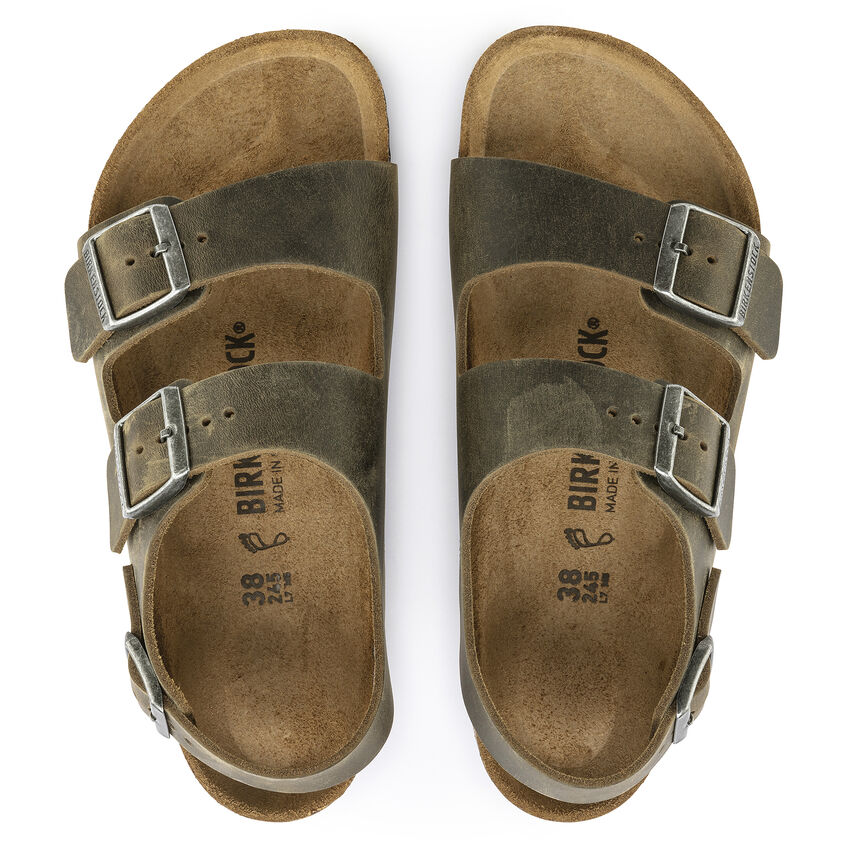 Birkenstock Sandalo Milano Oiled Leather 1019454 Faded Khaki