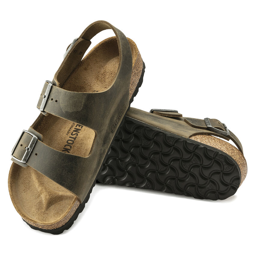 Birkenstock Sandalo Milano Oiled Leather 1019454 Faded Khaki