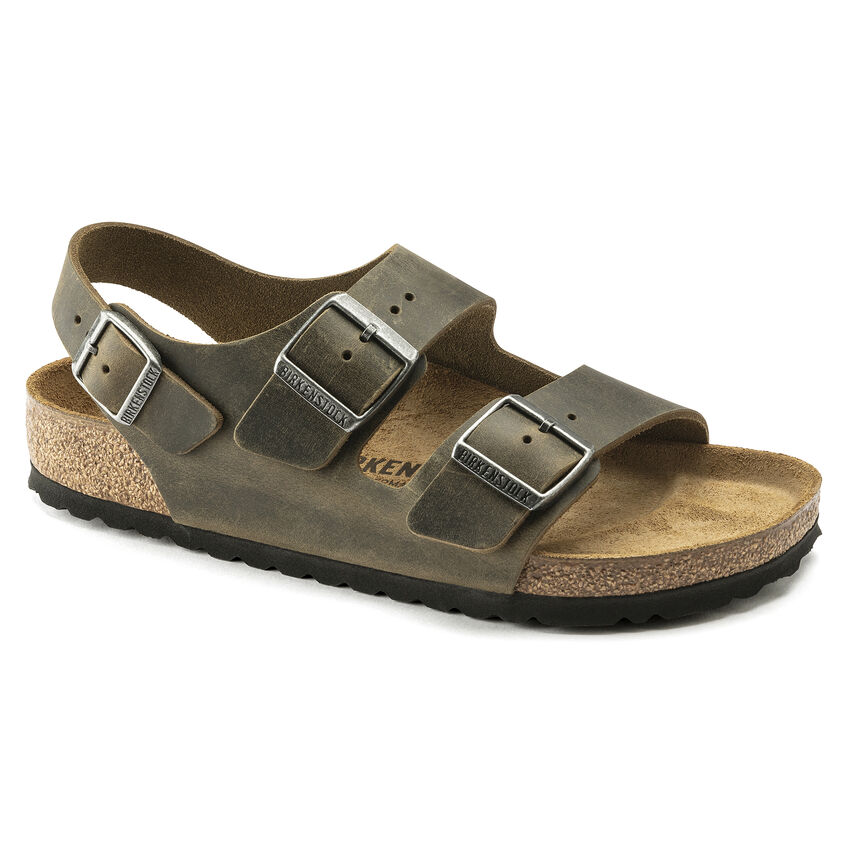 Birkenstock Sandalo Milano Oiled Leather 1019454 Faded Khaki