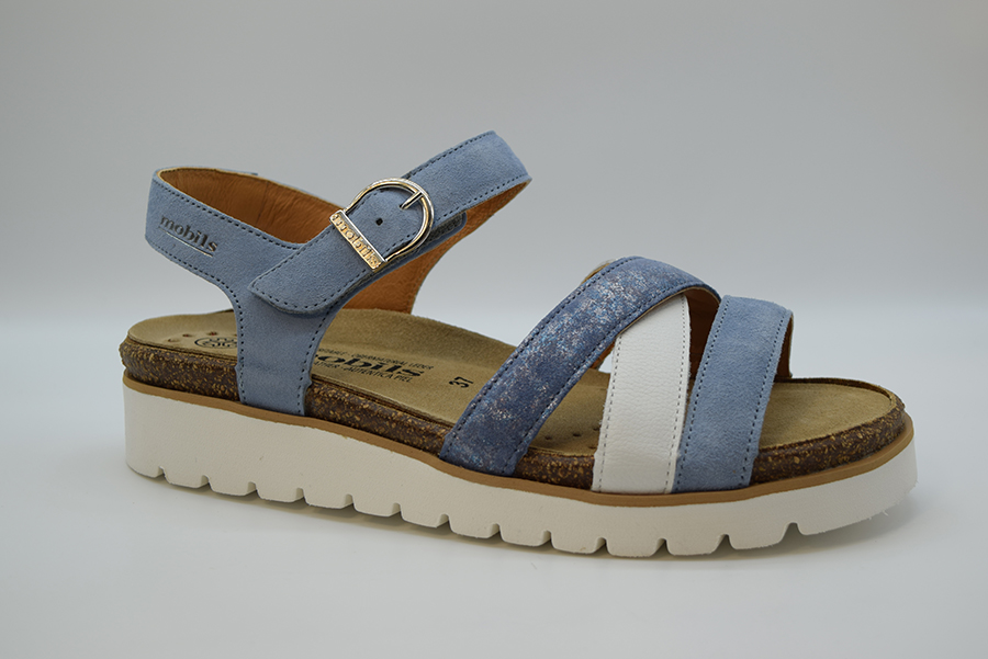 Mephisto Sandalo Cinturini Intrecciati Pianta THINA V.p 12222/ce. 9930n/st. 32404 Sea Blue