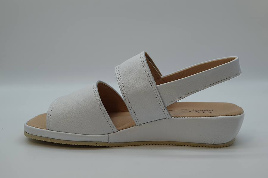 Ziviani Sandalo  Due  Fasce  E Velcro 3023 Vitello Bianco