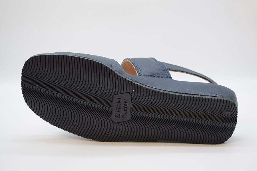 Ziviani Sandalo  Due  Fasce  E Velcro 3023 Vitello Blu