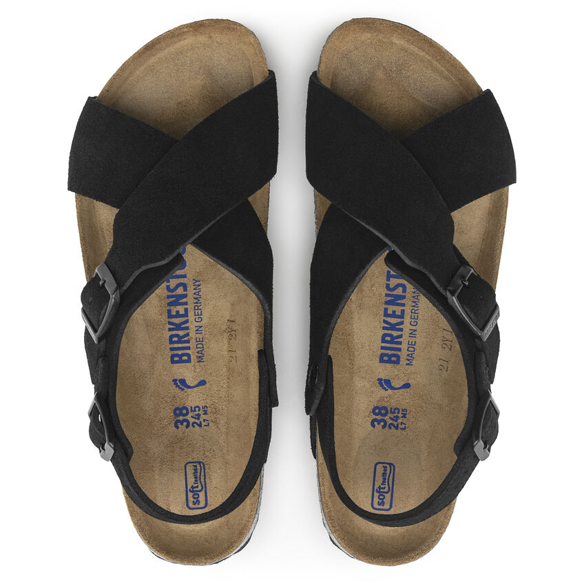 Birkenstock Sandalo Tulum Sfb Suede Leather 1024086 Black