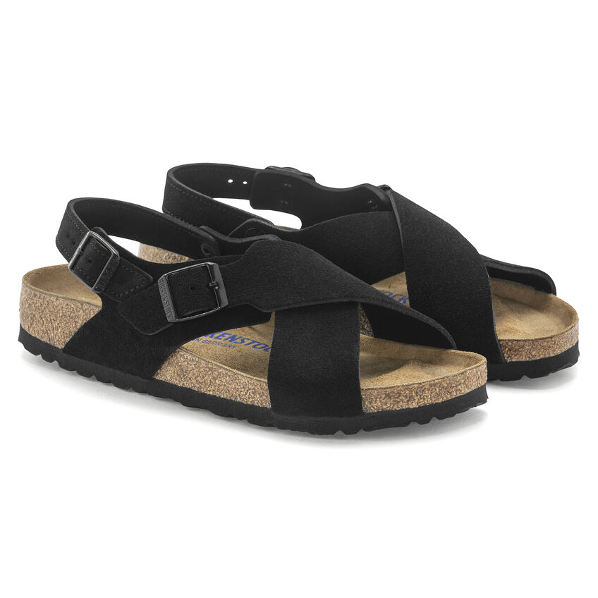 Birkenstock Sandalo Tulum Sfb Suede Leather 1024086 Black