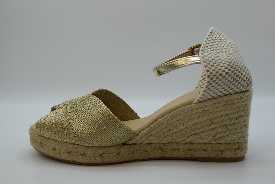 Ska Espadrillas Aperta In Punta In Raffia MALIBU D5N Platino