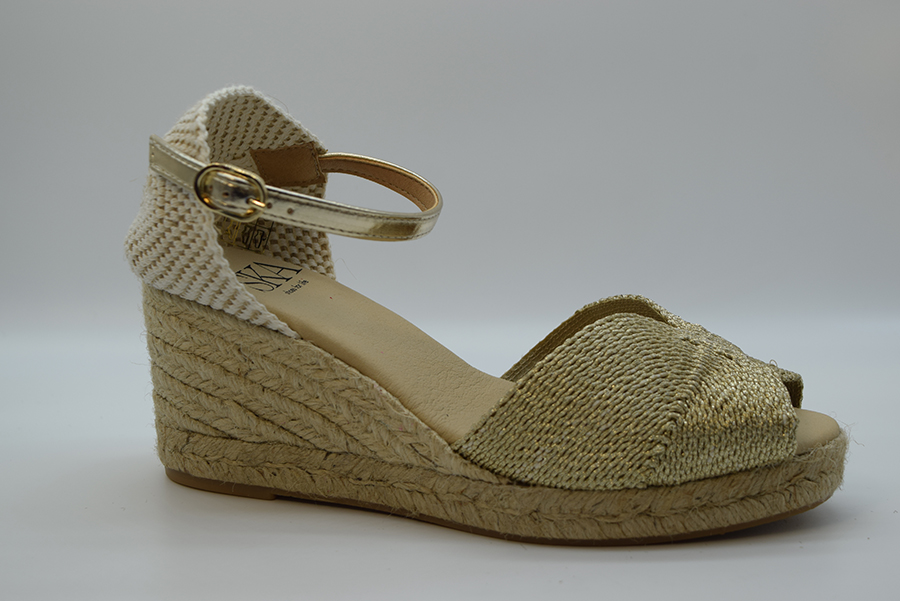 Ska Espadrillas Aperta In Punta In Raffia MALIBU D5N Platino