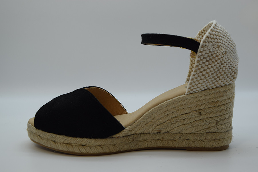 Ska Espadrillas Aperta In Punta In Camoscio MALIBU T5N Nero