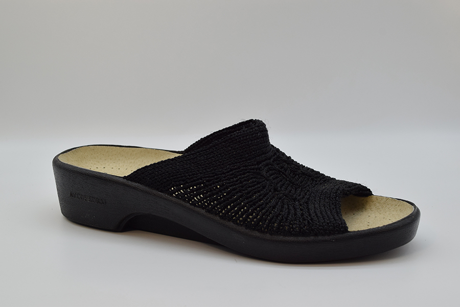 Arcopedico 1301 Ciabatta In Knitted Classic Aperta SPLASH I 01 Black