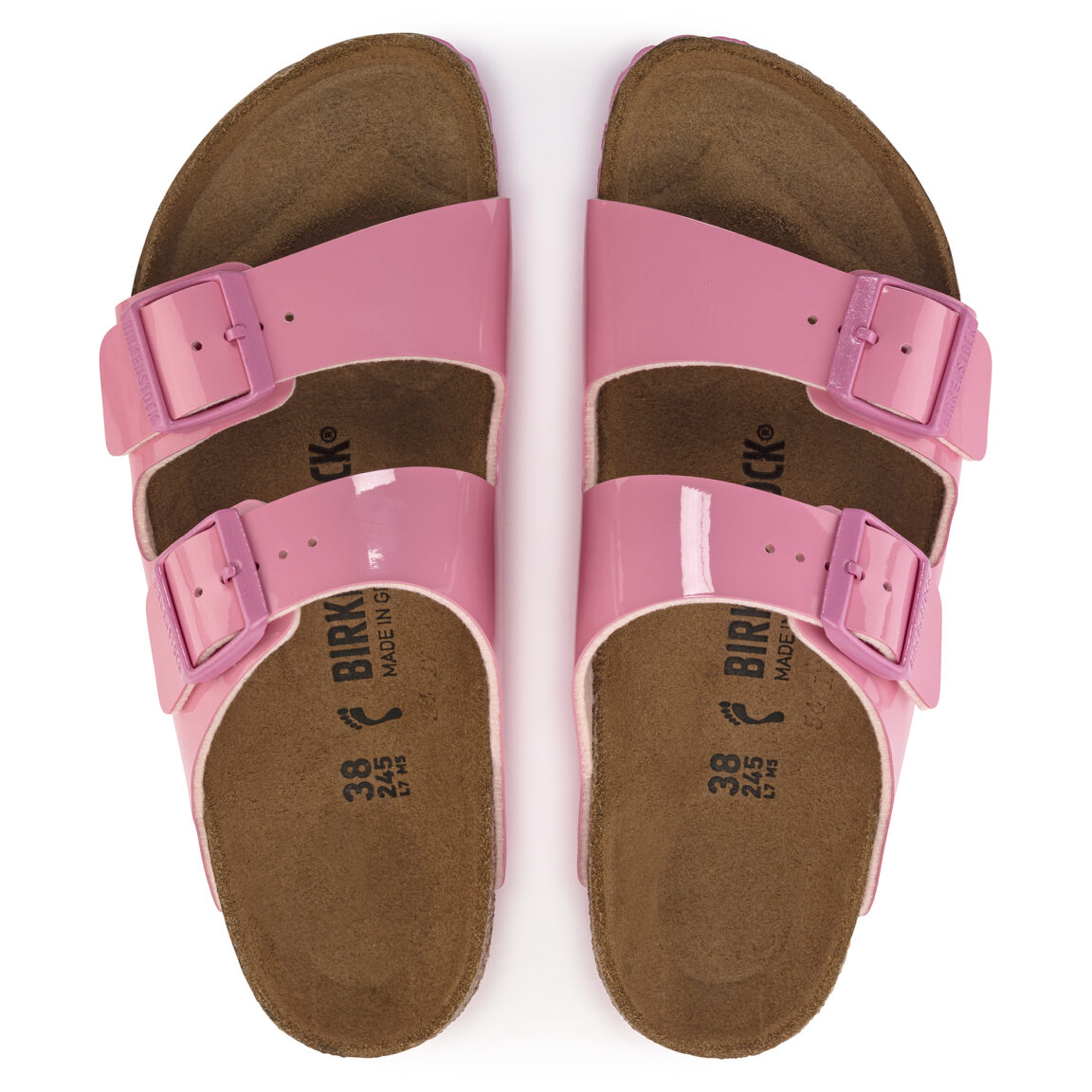 Birkenstock Ciabatta Arizona Birko Flor Patent 1024104 Patent Candy Pink