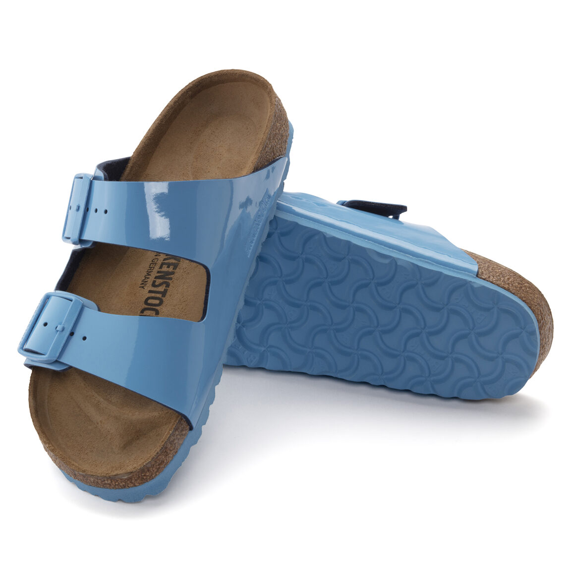 Birkenstock Ciabatta Arizona Birko Flor Patent 1024105 Patent Sky Blue