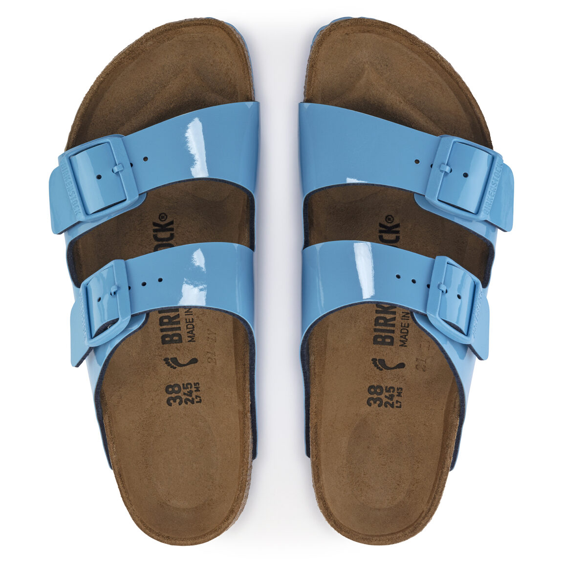 Birkenstock Ciabatta Arizona Birko Flor Patent 1024105 Patent Sky Blue