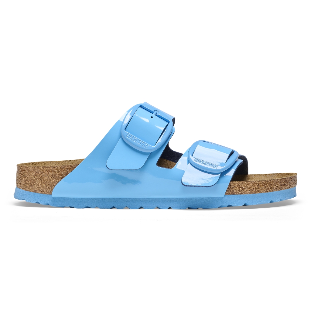 Birkenstock Arizona Big Buckle Birko Flor Patent 1026116 Sky Blue